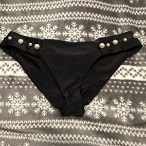 Black bathing suit bottoms with pearls!